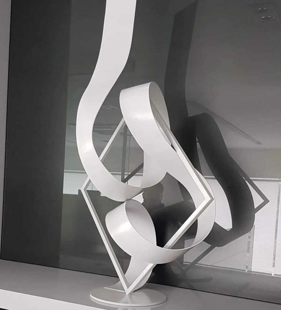 Custom Arabic calligraphy metal sculpture by AL Rehman Interiors